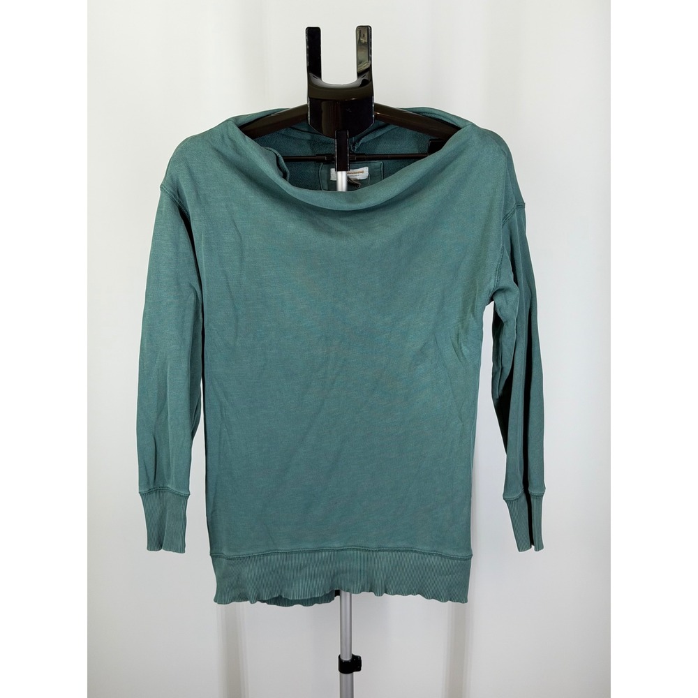 Pilcro Anthropologie Green Cowl Neck Sweatshirt French Terry Longline XS